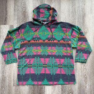 Fabulous Vintage Oversized Aztec Hoodie Sweat Shirt